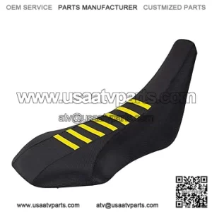 Seat Cover - Compatible Fit for 2003-2009 Suzuki LTZ400 Z400 (#207) (All Black/Yellow Ribs)