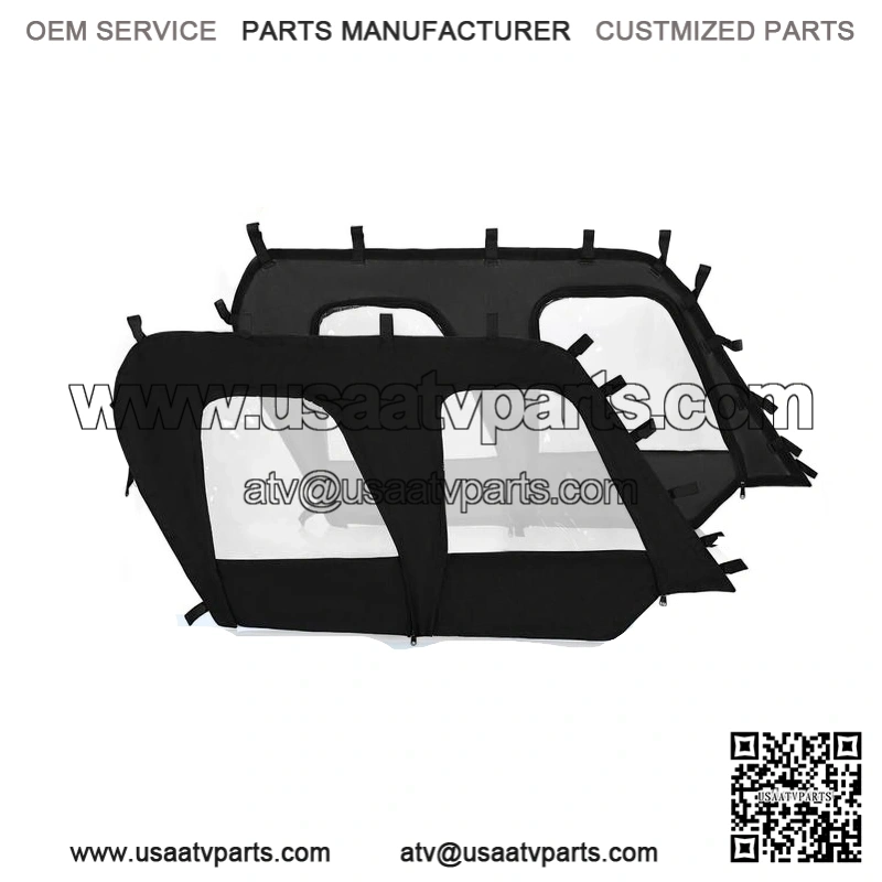 NEW BLACK+CLEAR Soft Upper Doors For 2012-2022 Teryx4 4 seat UTV models
