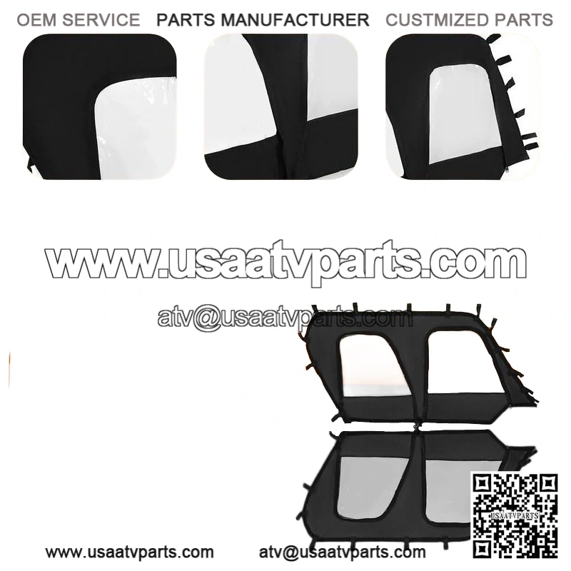 NEW BLACK+CLEAR Soft Upper Doors For 2012-2022 Teryx4 4 seat UTV models - Image 2