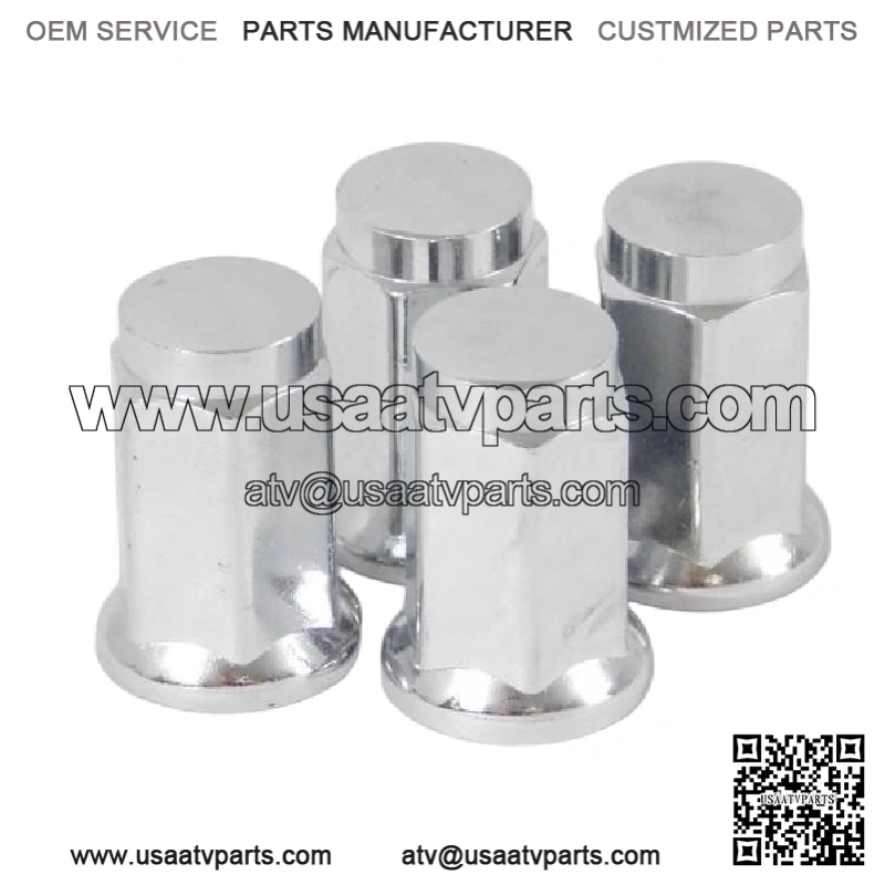 4 pack of NEW ITP Chrome Flat Base 10mm x 1.25 Lug Nut Parts ATV & UTV 10x1.25 - Image 2