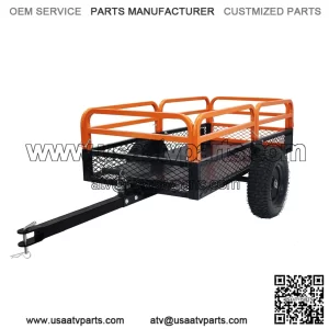 ATV Trailer Steel Dump Cart ?C 1500 lb Capacity 15 Cubic Foot Utility Trailer with Removable Sides for Tractors, ATVs, and UTVs