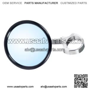 2-Inch Clamp-On 5-Inch Round Convex Stainless Steel Side Mirror for Honda Talon