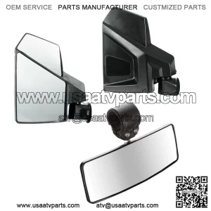 Side and Rearview Mirror Combo Kit for Polaris Ranger