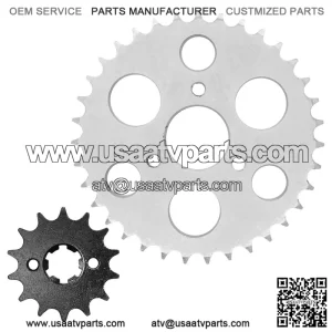 Front and Rear Drive Chain Sprocket Set for Polaris Sportsman 90 (2001-2016)