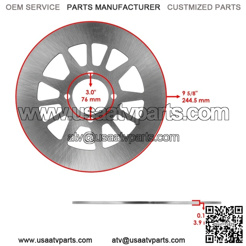 For Yamaha Raptor 700 YFM700R 2006 2007 2008 Front Rear Brake Disc Rotor With Pads - Image 2