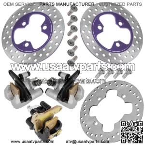 For Yamaha Viking 700 YXM700 2014-26 Front Rh Lh Brake Disc Rotor With Bolt and Pads