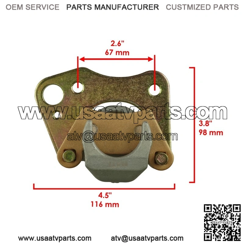 For Polaris Ranger 400 HO 2011 Front Left and Right Brake Caliper and Disc - Image 3