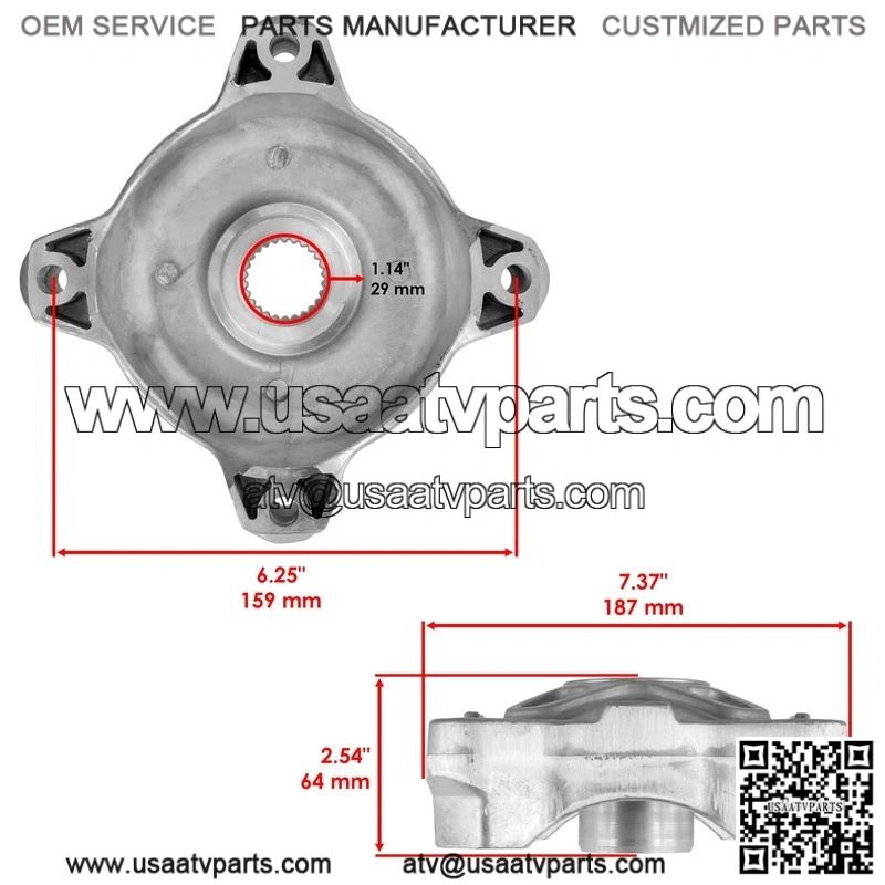 For Polaris RZR 800 2008-2014 Front Wheel Hub and Brake Disc Rotor Kit - Image 2