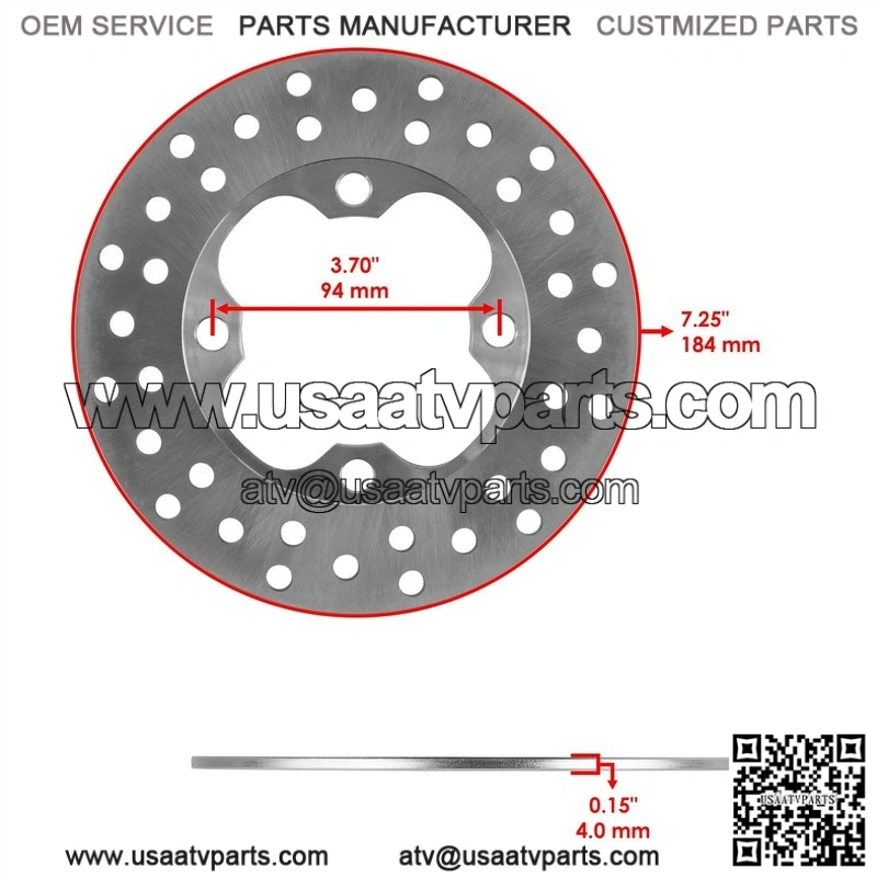 Fits Honda Rancher 420 TRX420FPE 4x4 ES 2009-13 2 Front Brake Disc Rotor With Pads - Image 2