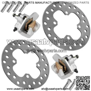 For Honda FourTrax Rancher TRX420FA 2014-2026 Front Brake Caliper With Disc and Studs