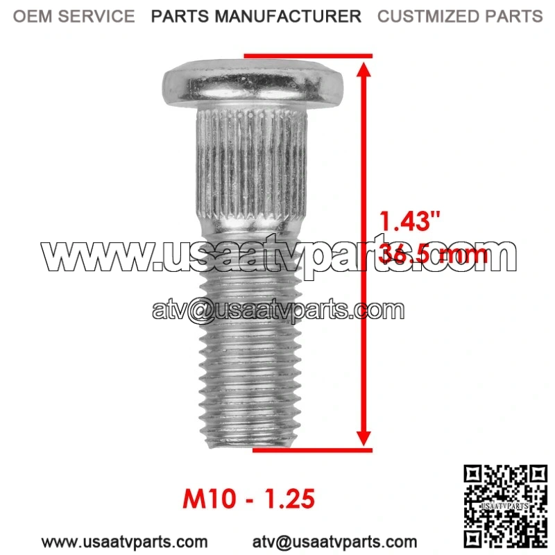 Honda TRX300 Fourtrax 300 2X4 1988 1989-2000 8 Front Wheel Hub Stud Bolt - Image 2