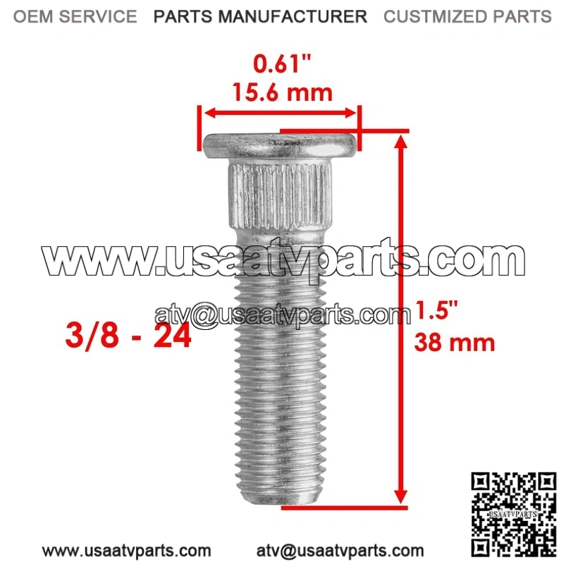 Polaris RZR 800 EFI EPS 2008 2009-2014 16 Studs Front Rear Wheel Hub Studs - Image 3