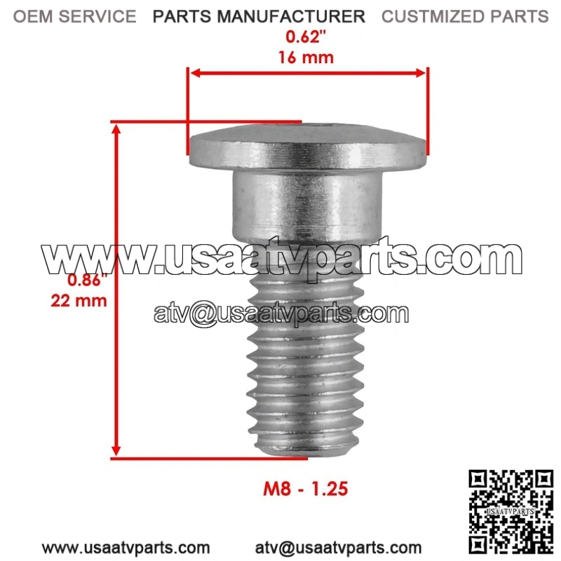 Yamaha YXZ1000R 2016-2017 SxS M8-1.25 4x Disc Brake Bolts Front/Rear - Image 2