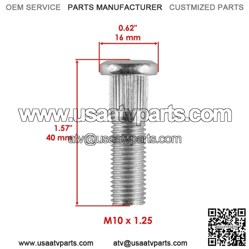 Kawasaki Brute Force 750 KVF750 4x4I 2012-2021 8 Front or Rear Hub Stud Bolt - Image 2