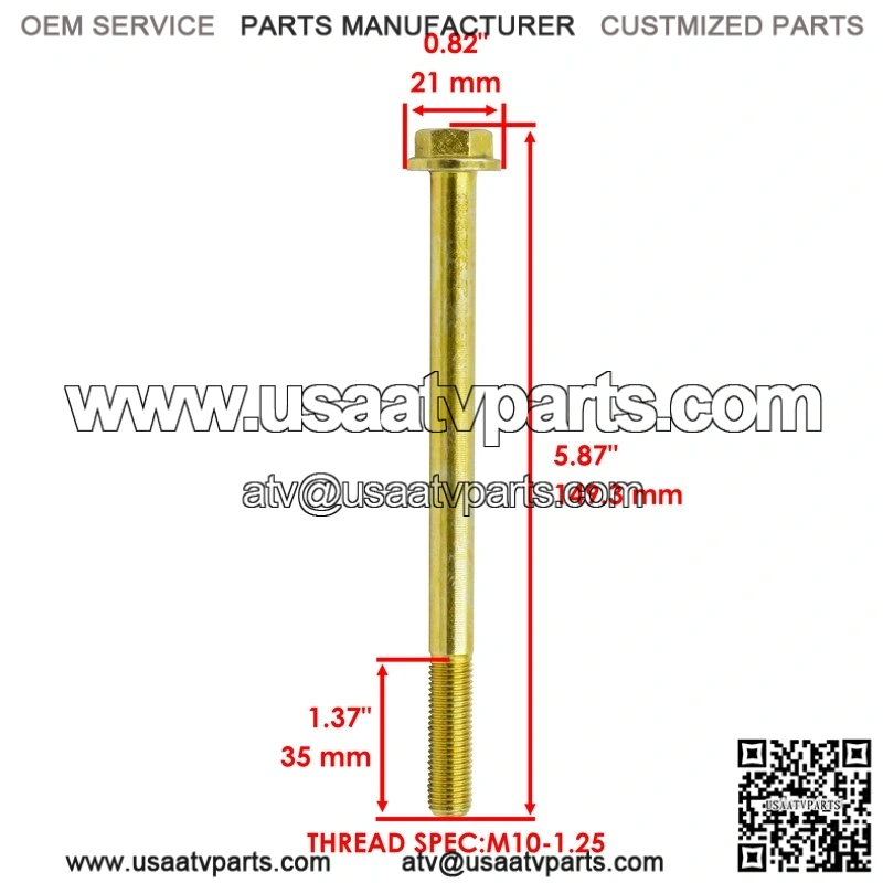 Polaris Ranger 500 2009-2013 / 800 2010-2017 / 900 2011-2014 / 7518562 Rear Knuckle Bolt - Image 3