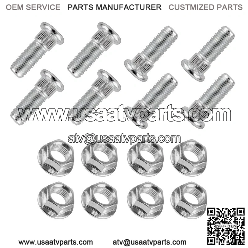 Polaris Magnum 325 2x4 4x4 2000-2001 3/8" 8x Front Rear Studs & Flange Nuts