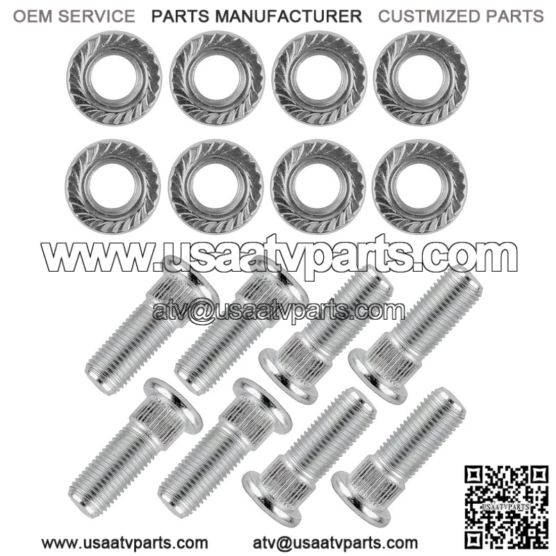 Polaris Magnum 325 2x4 4x4 2000-2001 3/8" 8x Front Rear Studs & Flange Nuts - Image 4