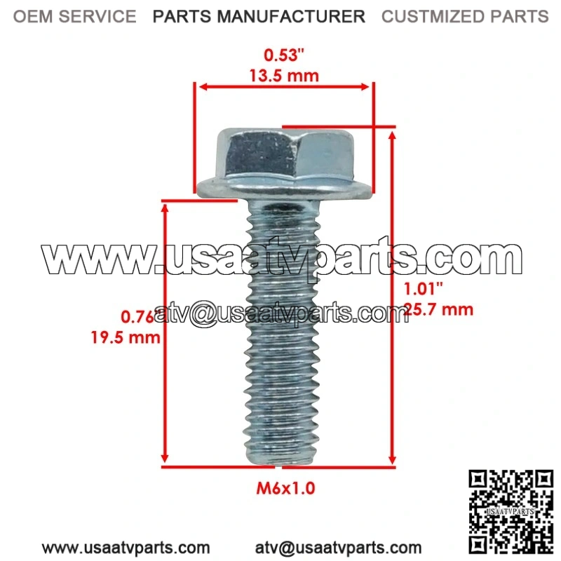 Polaris RZR Ranger Sportsman Hawkeye M6 X 1.0 / Qty 12 7518529 Bolt Screw - Image 2