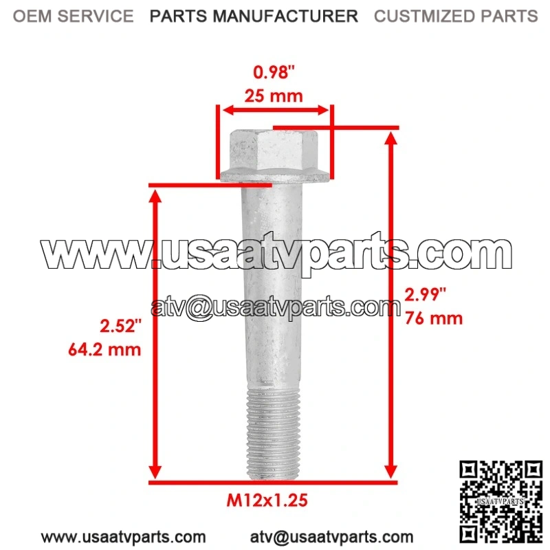 Honda Rancher 420 TRX420 2x4 4x4 2007-2014 52101-HP5-600 Swing Arm Pivot Bolt - Image 3