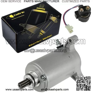 Starter Motor and Relay Solenoid for Yamaha Warrior 350 YFM350 (1987-2004)