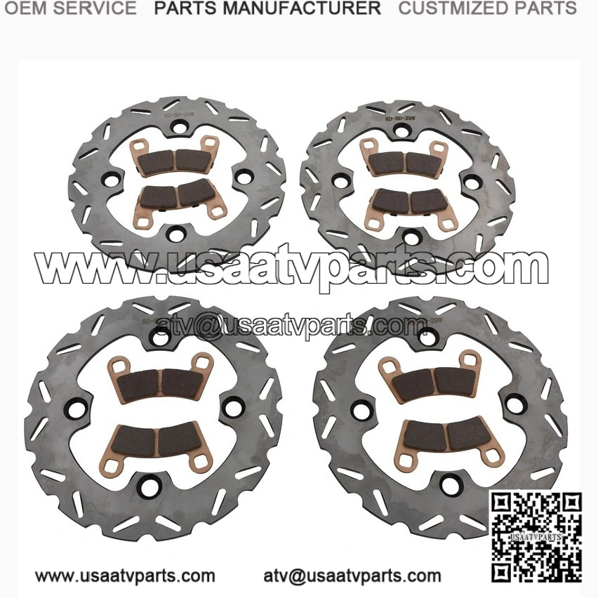 Riptide Front & Rear Brake Rotors and Pads Kit for 2015-2017 Polaris RZR 900 Razor
