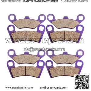 4 Pairs Carbon Fiber Brake Pads for Polaris RZR 800 EFI (2008-2013) | Front & Rear Kit | Low Dust & Noise