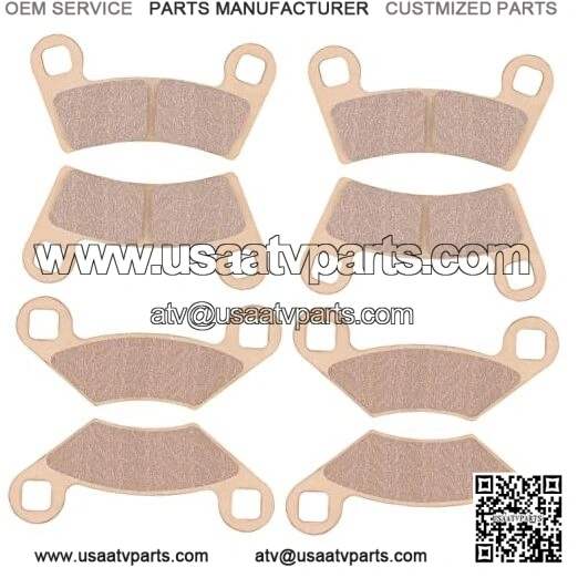 Front & Rear Brake Pads Sintered for Polaris RZR 570 2012-2019, Sintered-golden