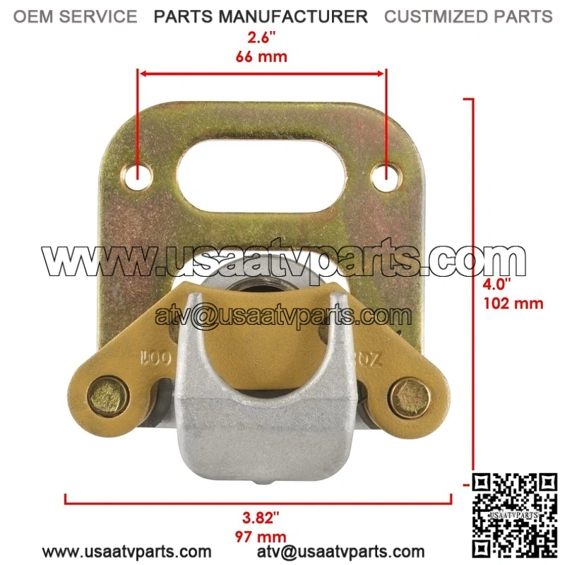Front Right Left Brake Caliper w/ Pad & Line for Polaris Sportsman 500 1995-2001 - Image 2