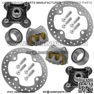 For Polaris RZR XP 1000 2014-17 Rear Left&Right Brake Caliper & Disc w/Wheel Hub