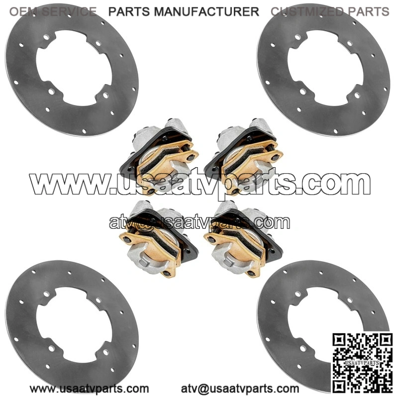 For Arctic Cat Wildcat 1000 2013 Front Left & Right Rear Brake Disc w/Calipers