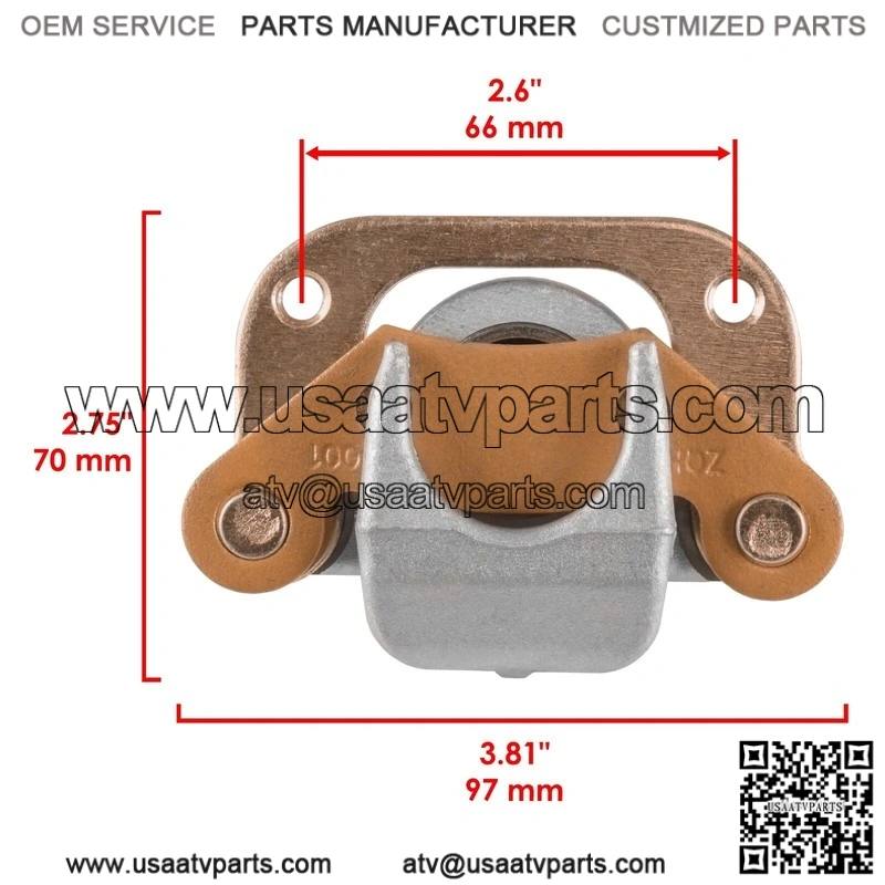For Polaris Trail Blazer 250 1990-94 1996-00 Front Brake Caliper w/ Pad & Line - Image 2