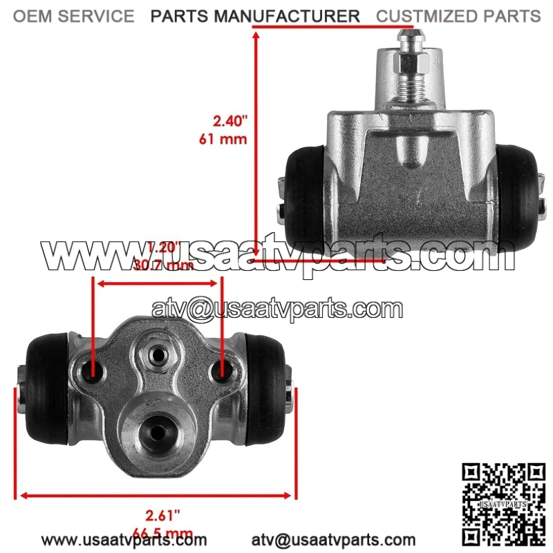 Front Brake Cylinder Left or Right with Brake Shoe for Kawasaki Mule 610 KAF400 2005-2009 - Image 2