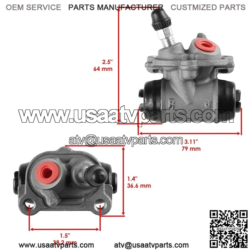 Front Right Wheel Brake Cylinder Assembly for Honda Recon 250 TRX250 1997-2001 - Image 2