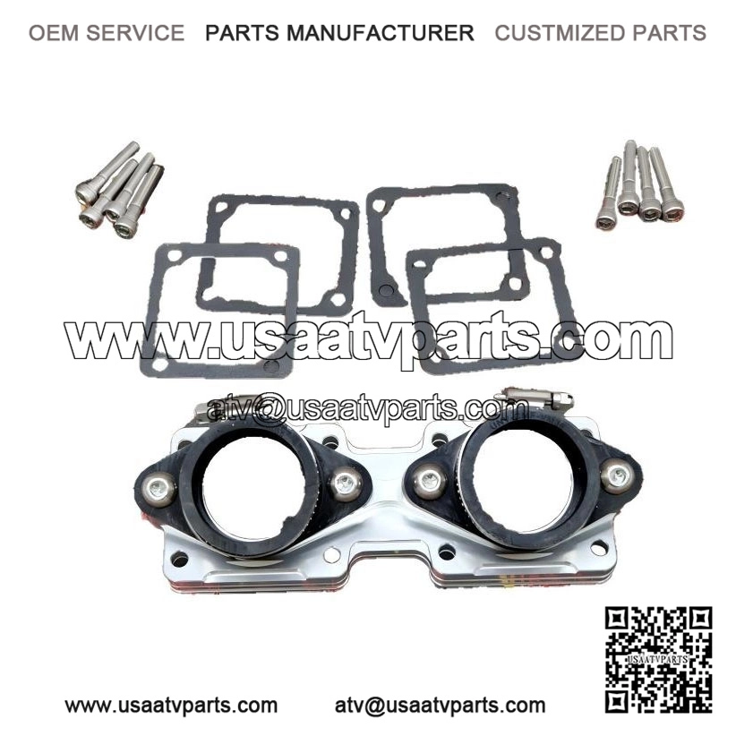 Billet Aluminum Crossover Intake Manifolds for Banshee (Fits Stock or 28mm Carbs, Includes Intake Boots) - Image 2