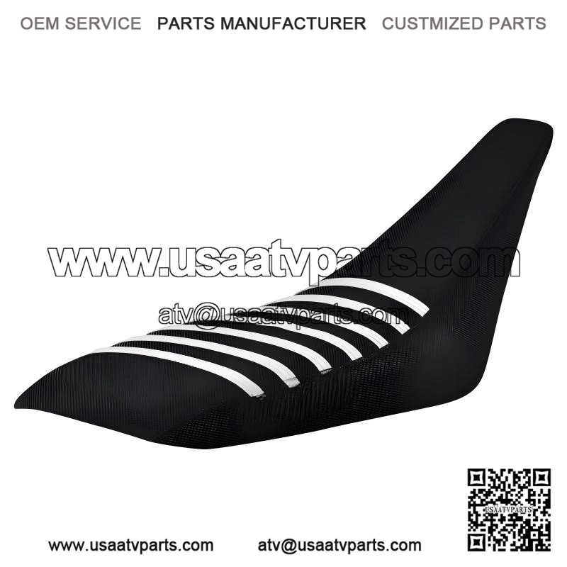 Gripper Seat Cover??Yamaha YFZ 450??2004 - 2013??all BLACK/ WHITE ribs LOGO #200