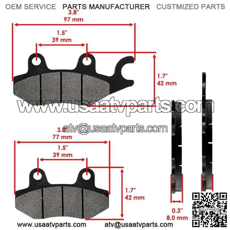 For Yamaha YXE70 YXE85 Wolverine X2 X4 XTR 16-25 Rear Brake Discs and Brake Pads - Image 3