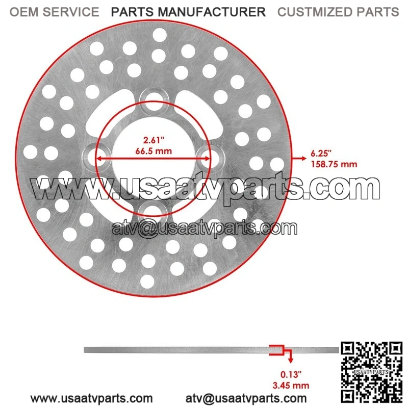 For Polaris RZR XP Turbo 2017-2021 5267607 2206231 Front Brake Disc Rotor With Pad - Image 2