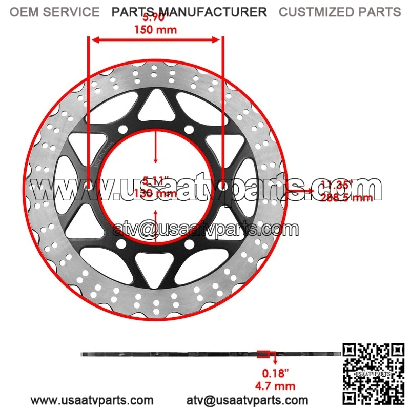 For Polaris Ranger 500 2x4 4x4 6x6 2005 Rear Left Brake Caliper With Disc With Pads - Image 2
