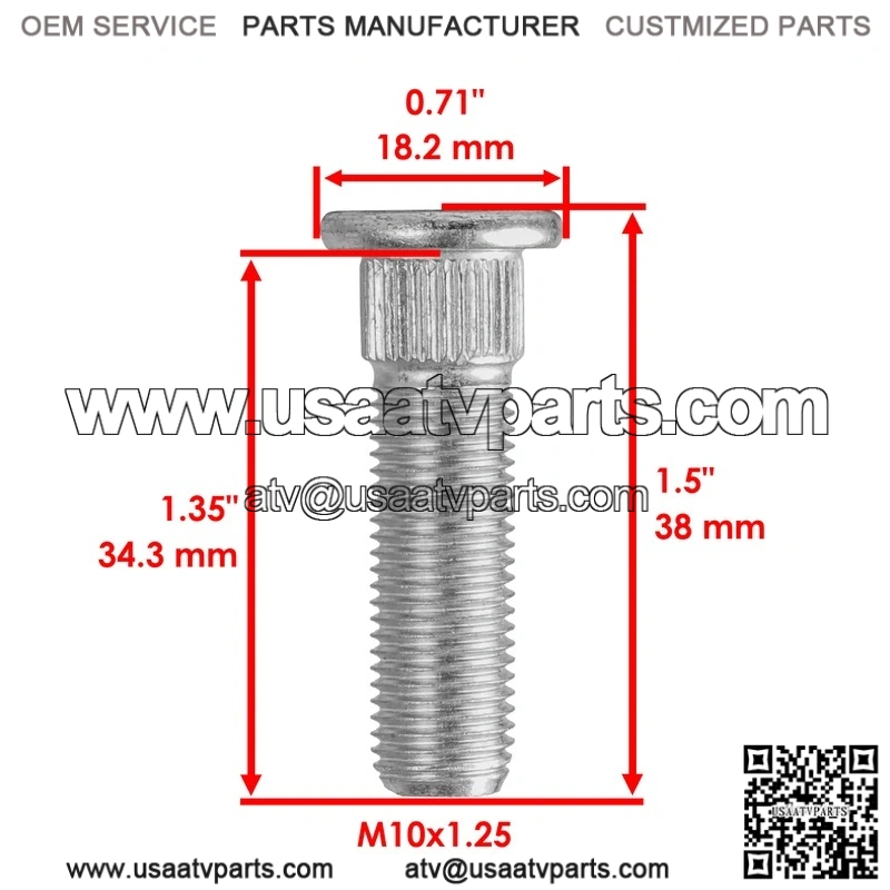 Yamaha Rhino 660 YXR660 2004 2005 2006 2007 8 Rear Wheel Stud Bolt Serration - Image 2
